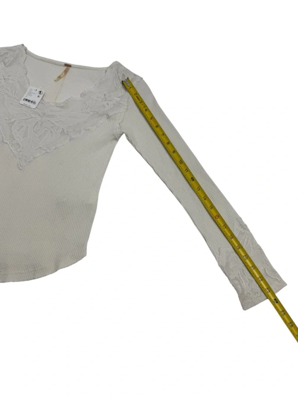 Free People Butterfly‎ Lace Trim Top, Size SMALL